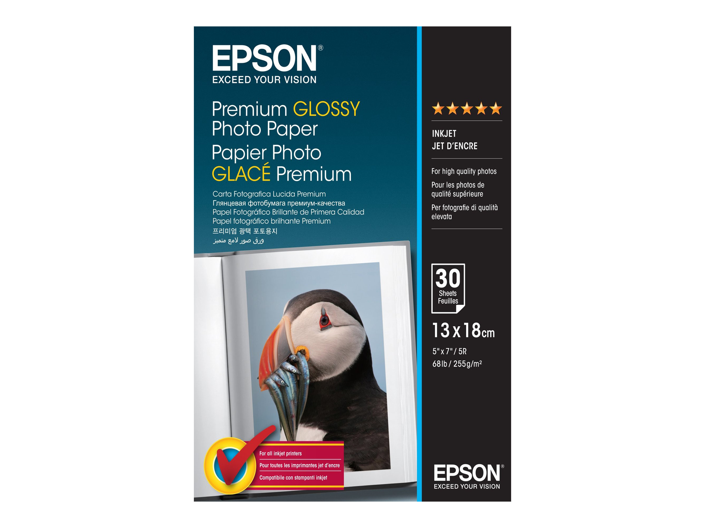 5b98dda7-4d10-4318-b814-d8bc091ae8c2 Sijajni fotografski papir Epson Premium - fotografski papir - sijajni - 30 listov - 130 x 180 mm - 255 g/m² - slika 1