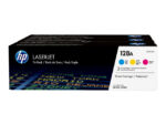 HP 128A - 3-pakiranje - rumena, cian, škrlatna - originalna - LaserJet - kartuša s tonerjem (CF371AM)