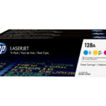 HP 128A - 3-pakiranje - rumena, cian, škrlatna - originalna - LaserJet - kartuša s tonerjem (CF371AM)