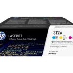 HP 312A - 3-pakiranje - rumena, cian, škrlatna - originalna - LaserJet - kartuša s tonerjem (CF440AM)