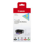 Canon CLI Value Pack 8 Multipack - črna, cianova, škrlatna, rdeča, zelena - originalna - črnilni vložek