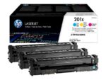 HP 201X - 3-pakiranje - visok donos - rumena, cianova, škrlatna - originalna - LaserJet - kartuša s tonerjem (CF253XM)